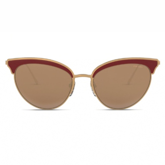 New Prada Rose Gold/Burgundy Cat-Eye Sunnies- NWT - Picture 2 of 8